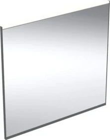 Geberit Option Plus Square Lichtspiegel 75x70x3.5cm, schwarz matt/Aluminium eloxiert