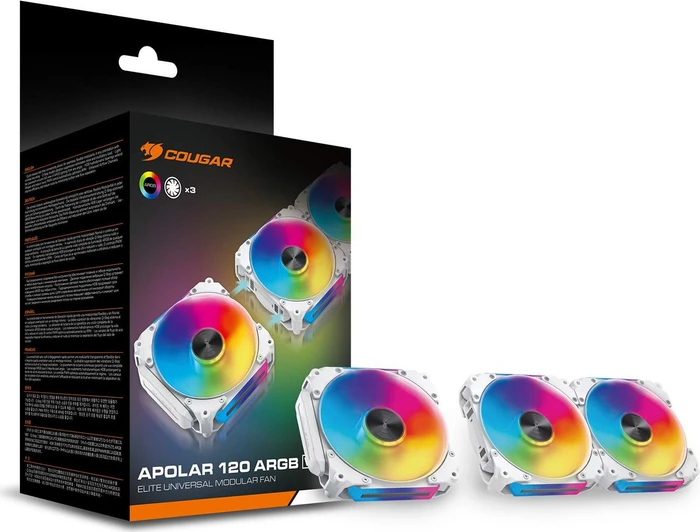 Cougar Apolar 120 ARGB White, weiß, 120mm, 3er-Pack