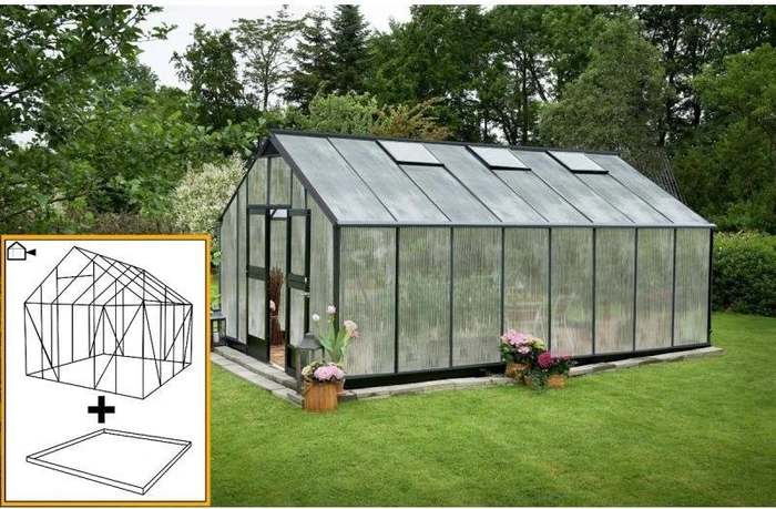 Juliana Gärtner 21.4m² 10mm Polycarbonat Gewächshaus anthrazit/schwarz