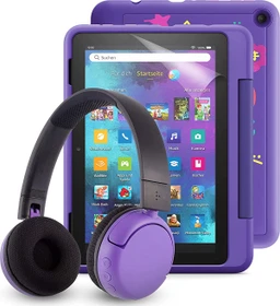 Amazon Fire HD 8 KFONWI 2020, ohne Werbung, Graffiti, 32GB, Kids Pro Edition, inkl. BuddyPhones PopTime Headset und Displayschutzfolie