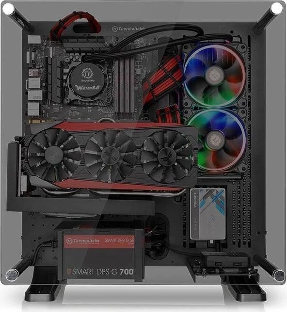 Thermaltake Core P3 Tempered Glass Edition, schwarz, Glasfenster