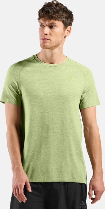 Odlo Essential Seamless Laufshirt kurzarm shadow lime melange (Herren)