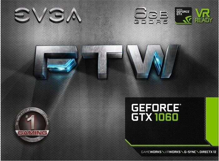 EVGA GeForce GTX 1060 FTW Gaming ACX 3.0, 6GB GDDR5, DVI, HDMI, 3x DP