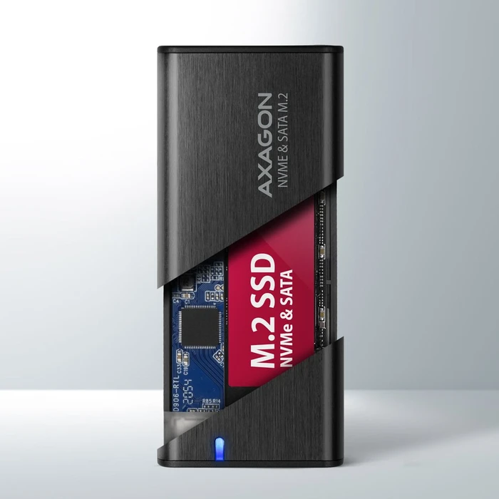 Axagon M.2 Festplattengehäuse, schwarz, M.2 PCIe/SATA, USB-C 3.1