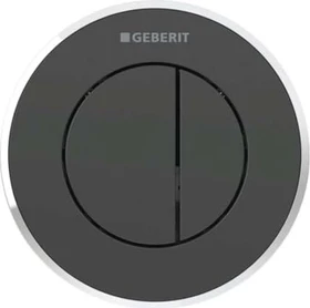 Geberit Typ 10 Fernbetätigung pneumatisch, für 2-Mengen-Spülung, UP-Drücker, schwarz/glanzverchromt