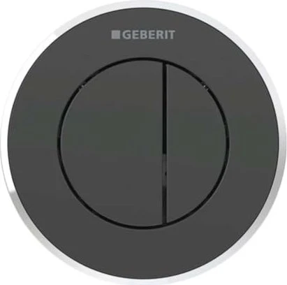 Geberit Typ 10 Fernbetätigung pneumatisch, für 2-Mengen-Spülung, UP-Drücker, schwarz/glanzverchromt