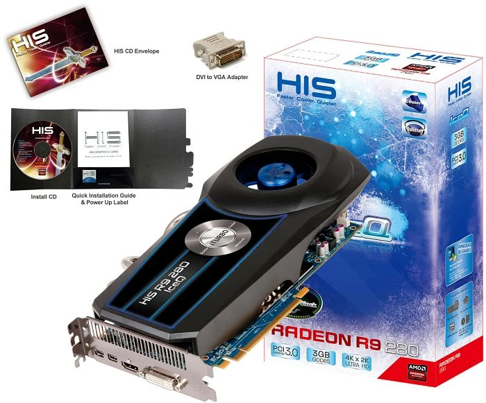 HIS Radeon R9 280 IceQ OC, 3GB GDDR5, DVI, HDMI, 2x mDP