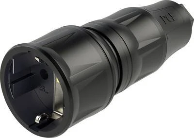 PCE Schutzkontaktkupplung nat LED IP20 schwarz Serie TopTaurus2