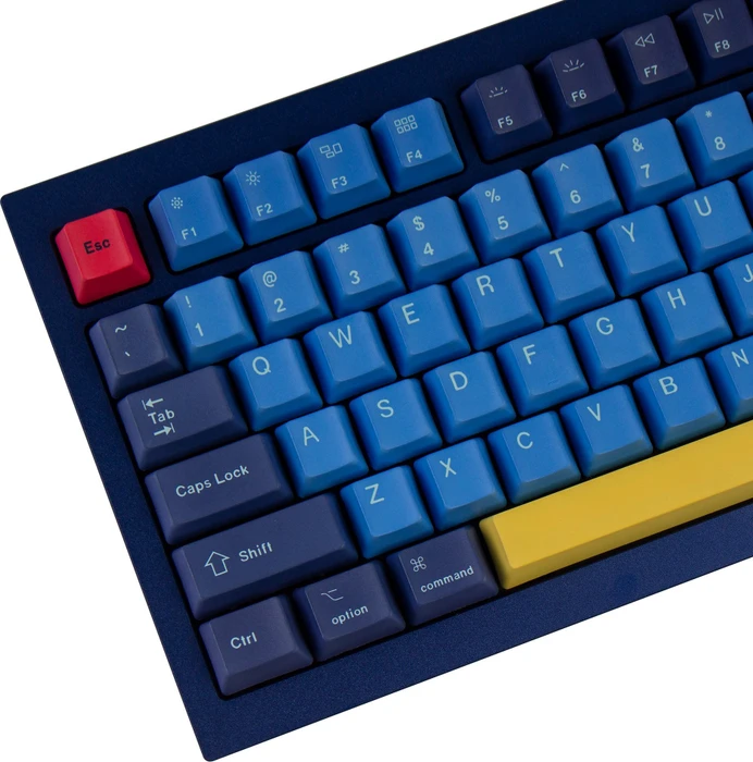Keychron Q1/Q2/K2 OEM Dye-Sub Keycap-Set Beach, Kunststoff (PBT), Beach, gelb/blau, 97 Tasten (83+14), ANSI-US