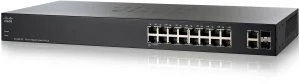 Cisco SG200 Rackmount Gigabit Smart Switch, 16x RJ-45, 2x RJ-45/SFP