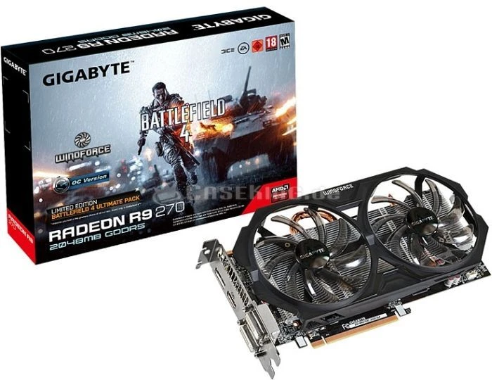 GIGABYTE Radeon R9 270 Windforce 2X OC Battlefield 4 Edition, 2GB GDDR5, 2x DVI, HDMI, DP
