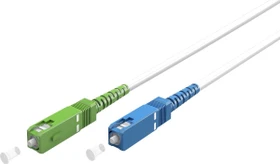goobay Glasfaserkabel LWL Simplex Kabel, OS2, 1x SC-APC Stecker/1x SC-UPC Stecker, 30m, weiß