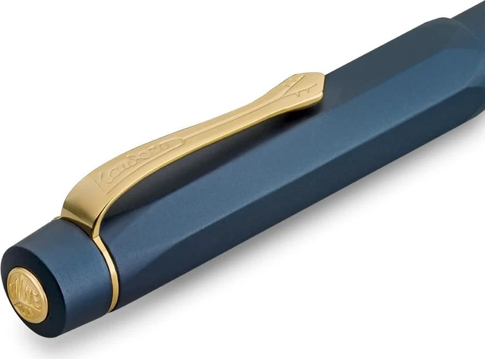 Kaweco Piston Sport AL Starter Set mit Tinte navy/gold, rechte Hand, extra fein