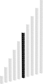 Adam Hall HD Rackschiene schwarz 12 HE