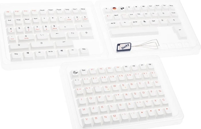 Ducky Outlaw 65 Barebone Gaming-Tastatur, silber, ISO