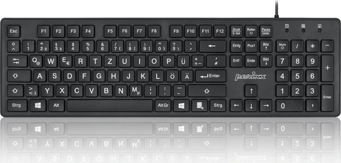 Perixx Periboard-117, schwarz, USB, DE