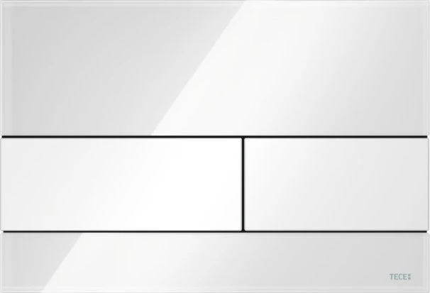 TECE TECEsquare WC-Betätigungsplatte Glas für Zweimengentechnik 220x150x11mm glas weiß glänzend