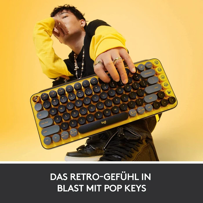 Logitech POP Keys Wireless Mechanical Keyboard, Logi Bolt, Blast, TTC BROWN, USB/Bluetooth, IT