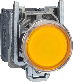 Schneider Electric Leuchtdrucktaster flach 1S+1Ö tastend +LED 24V AC/DC, gelb
