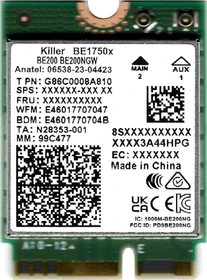 Intel Killer Wi-Fi 7 BE1750 x, BE200 ohne vPro, 2.4GHz/5GHz/6GHz WLAN, Bluetooth 5.4, M.2/E-Key 2230 (BE200.NGWG.NVX)