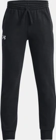 Under Armour Rival Fleece Trainingshose lang schwarz/weiß (Junior)