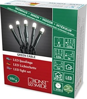 Konstsmide Micro Lichterkette grün LED 10x warmweiß