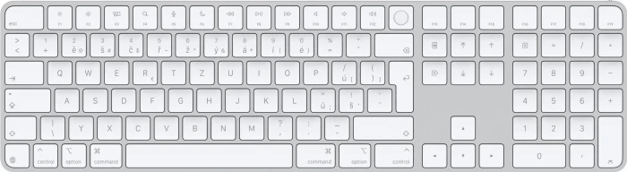 Apple Magic Keyboard mit Touch ID und Ziffernblock für Mac mit Apple Chip (USB-C), weiß/silber, USB/Bluetooth, SK (MXK73SL/A)