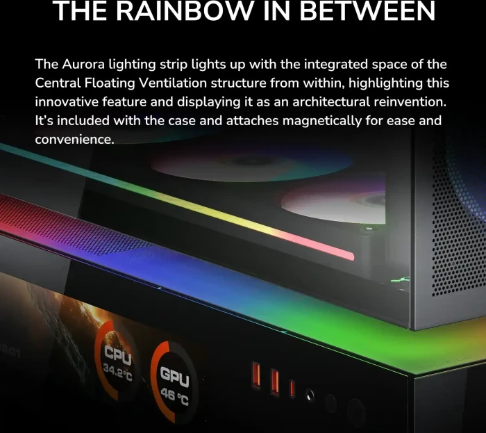 Cougar CFV235 Mesh Vision, schwarz, Glasfenster