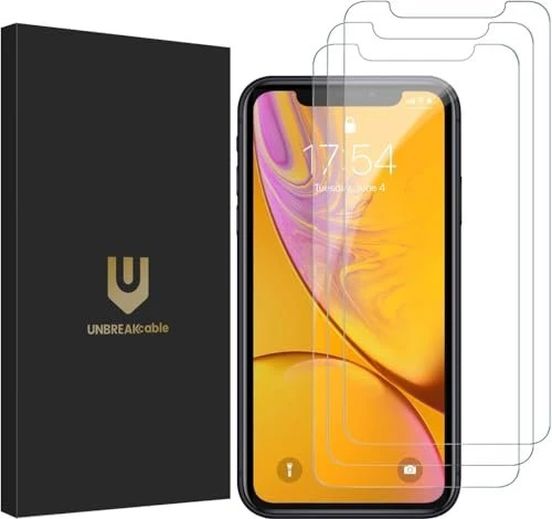 UNBREAKcable Double Defence Tempered Glass Screen Protector für Apple iPhone XR, 3er-Pack