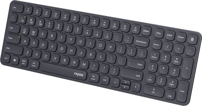 Rapoo E9310M Multi-mode Wireless Ultra-slim Keyboard, schwarz, USB/Bluetooth, DE