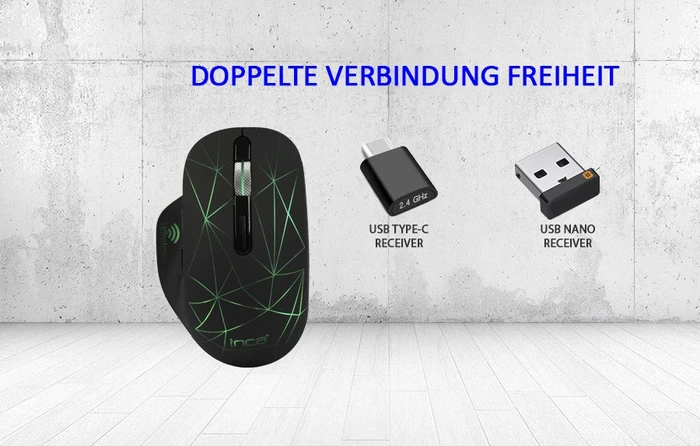 Inca IWM-551 Wireless Mouse schwarz, USB