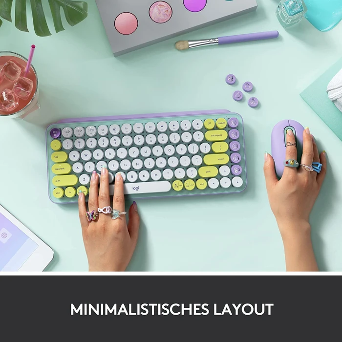 Logitech POP Keys Wireless Mechanical Keyboard, Logi Bolt, Daydream, TTC BROWN, USB/Bluetooth, CH