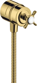 Hansgrohe Axor Montreux Wandanschluss Stop mit Rückflussverhinderer, Absperrventil und Kreuzgriff polished goldoptik