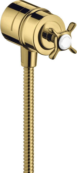 Hansgrohe Axor Montreux Wandanschluss Stop mit Rückflussverhinderer, Absperrventil und Kreuzgriff polished goldoptik