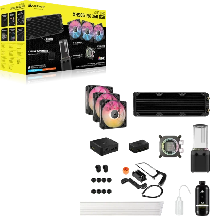 Corsair Hydro X Series iCUE LINK XH405i RGB Pro Custom Cooling Kit, schwarz