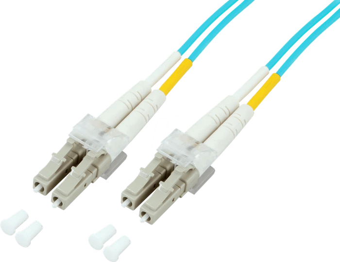 Roline / Secomp LSOH LWL Duplex Kabel, OM3, 2x LC Stecker/2x LC Stecker, 2m, türkis