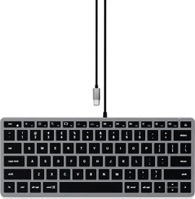 Satechi Slim W1 Wired Backlit Keyboard, -C, schwarz/grau, USB, US (ST-UCSW1M)