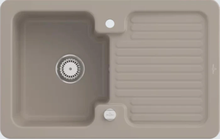 Villeroy & Boch Condor 45 Einbau Becken reversibel mit Ablauffernbedienung almond