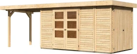 Karibu Retola 5 Gartenhaus inkl. Anbau 2.8m natur