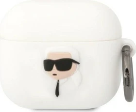 Karl Lagerfeld NFT Karl Head 3D Silicone Case für Apple AirPods 3 weiß