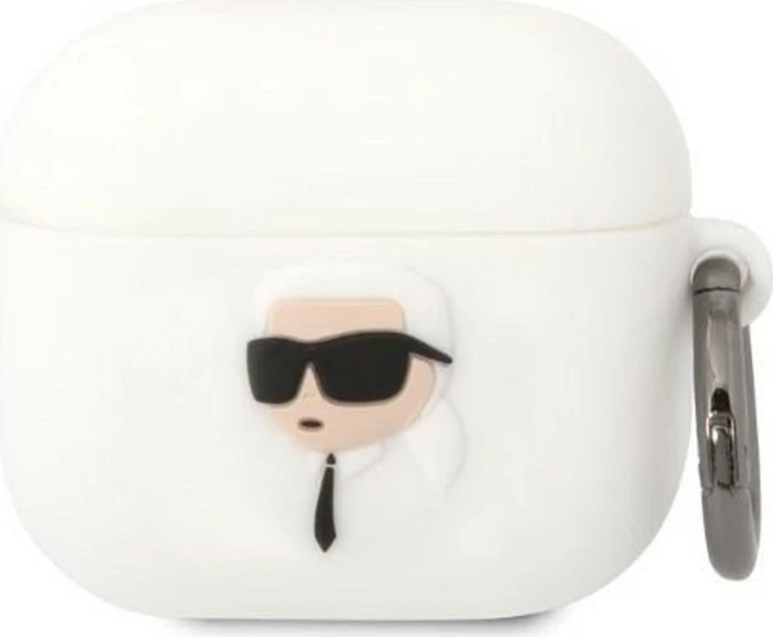 Karl Lagerfeld NFT Karl Head 3D Silicone Case für Apple AirPods 3 weiß