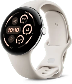 Google Pixel Watch 3 (LTE) 45mm Polished Silver mit Sportarmband Porcelain