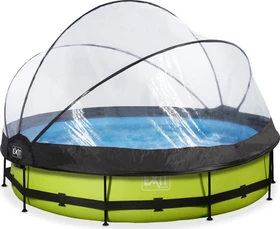 Exit Toys Lime Frame Pool mit Filterpumpe und Abdeckung rund 360x76cm