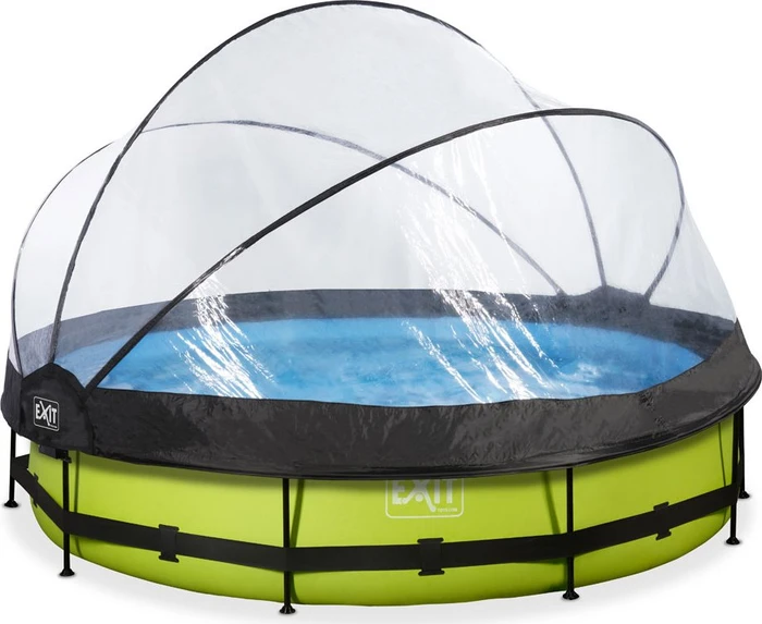Exit Toys Lime Frame Pool mit Filterpumpe und Abdeckung rund 360x76cm