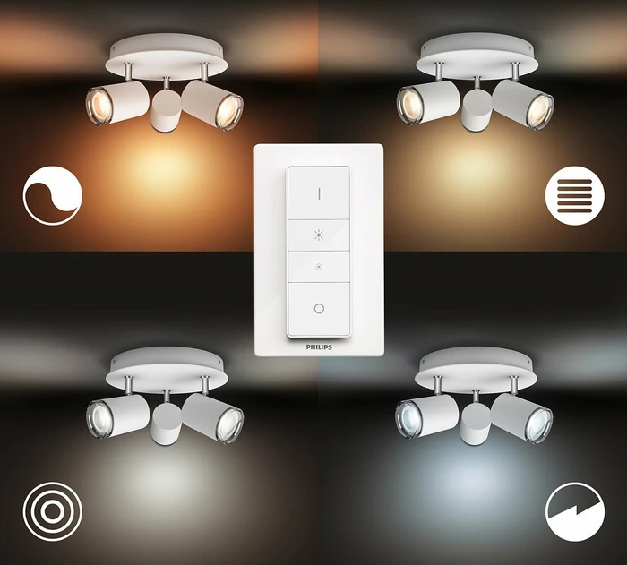 Philips Hue White Ambiance Adore Spot rund 3-flammig weiß