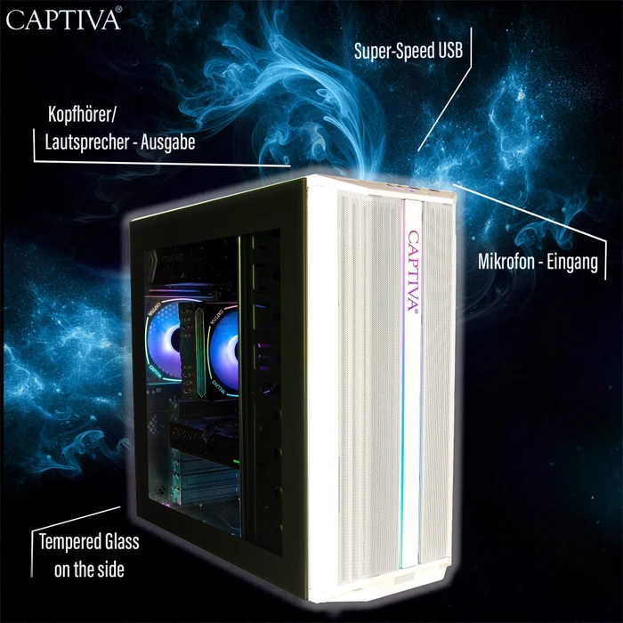 Captiva Highend Gaming R95-904, Ryzen 7 5700X, 16GB RAM, 1TB SSD, Radeon RX 9060 XT, Windows 11 Home