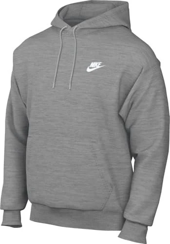 Nike Club Fleece Hoodie dark grey heather/light smoke grey/white (Herren)