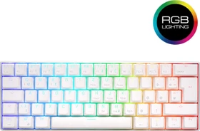 RK Royal Kludge RK61 60% Wireless, weiß, LEDs RGB, Gateron BLUE, USB/Bluetooth, DE