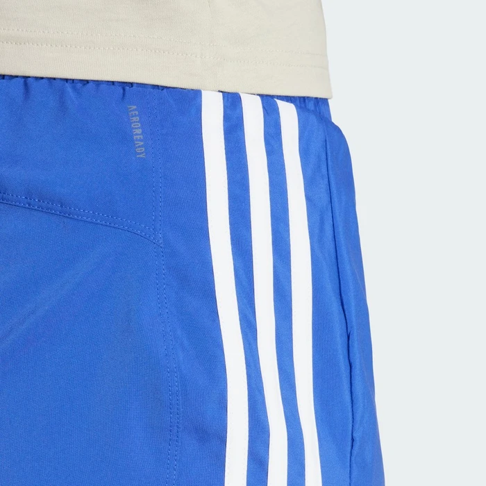adidas Pacer Training 3-Streifen Woven High-Rise Trainingshose kurz semi lucid blue/white (Damen)