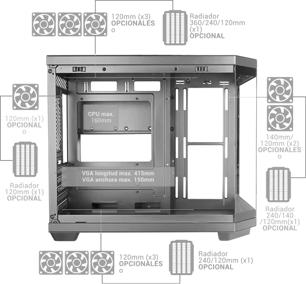 Mars Gaming MC-3TCOREM Black, Glasfenster